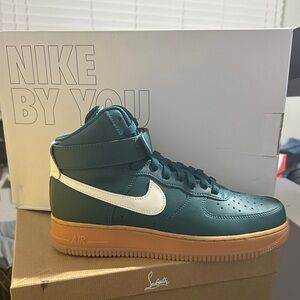 Nike Teal and White High-Top Sneakers